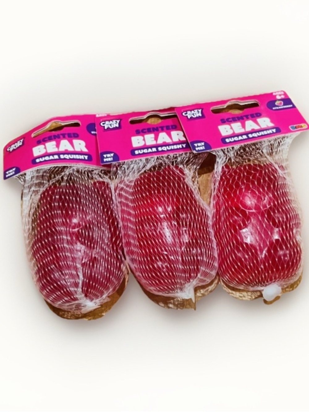 3 Crazy Fun RMS Scented Bear Sugar Squishy Toy - Pink